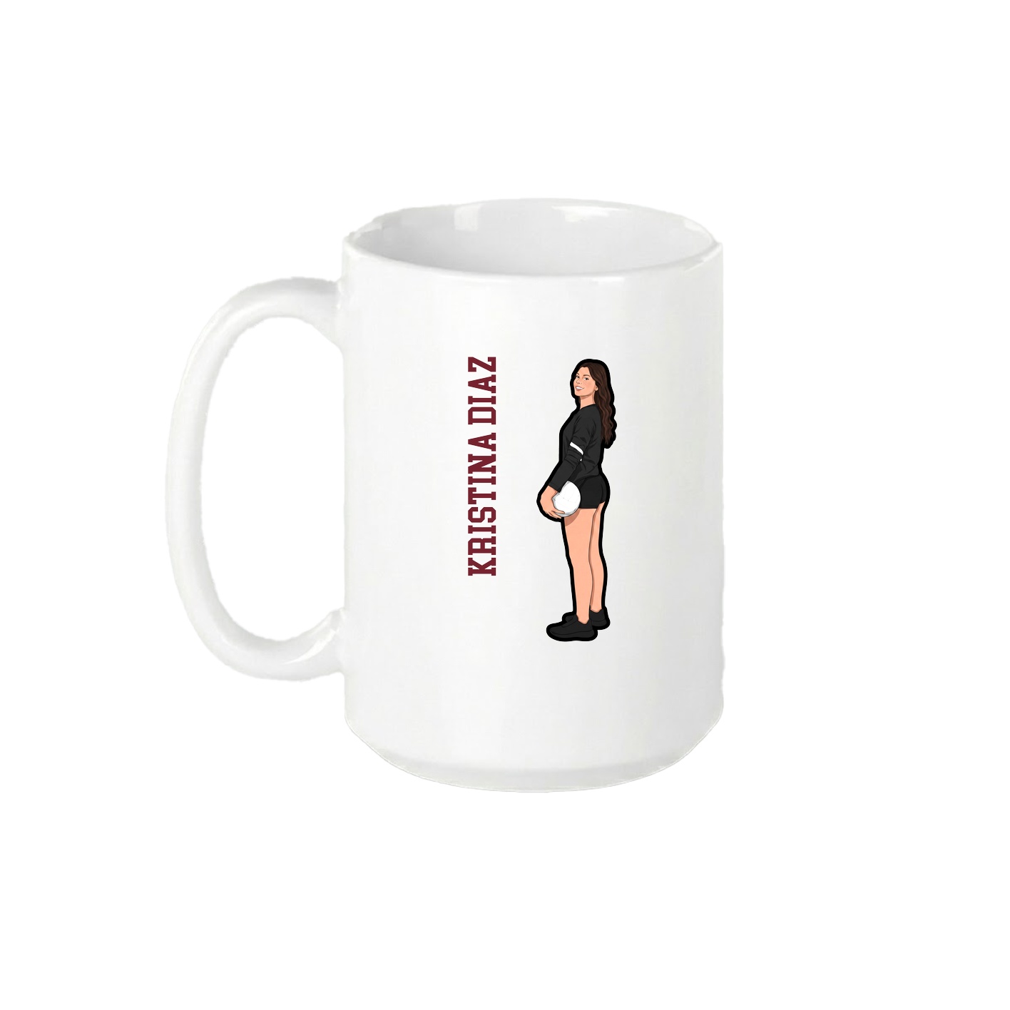 15oz Coffee Mug — Name Vertical in White