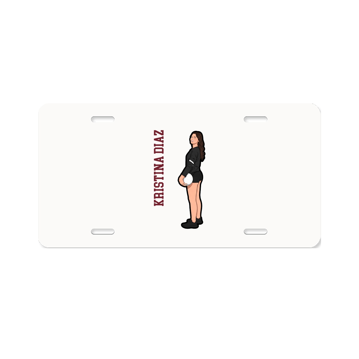 License Plate — Name Vertical in Classic