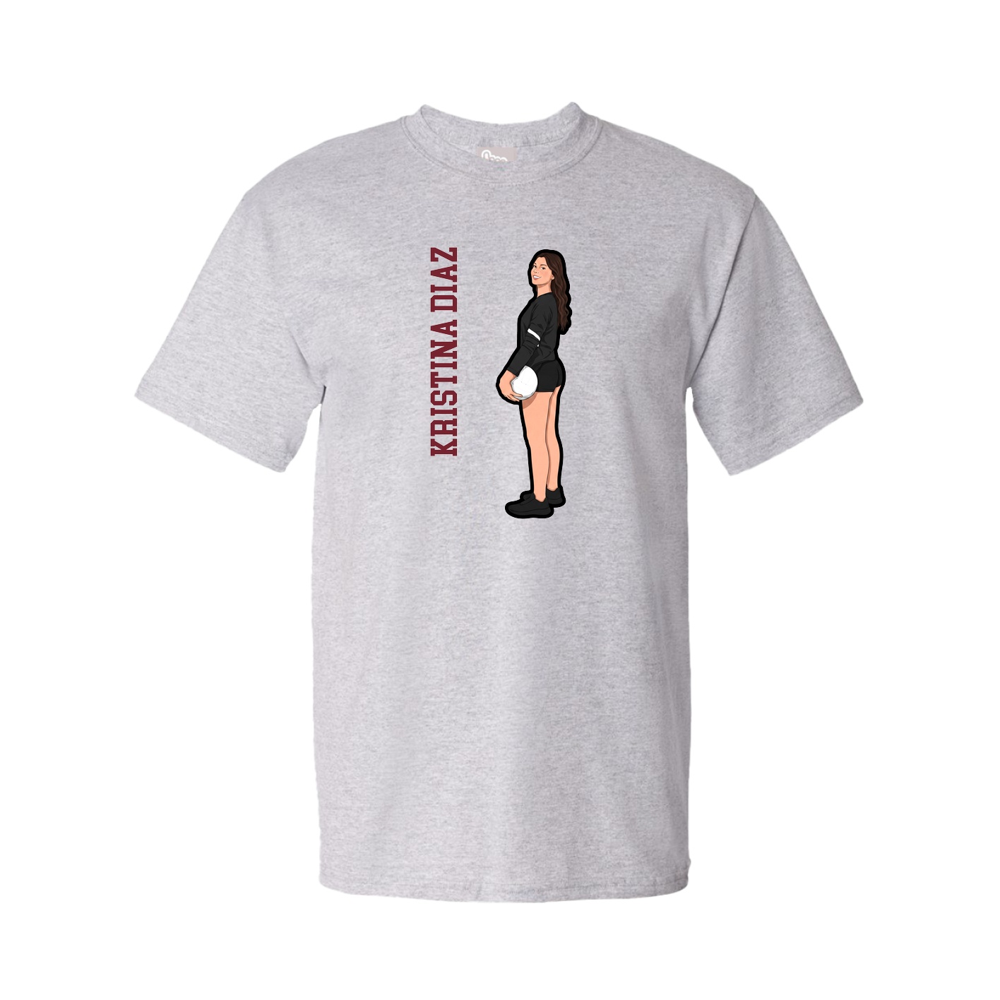 Tee — Name Vertical in Grey