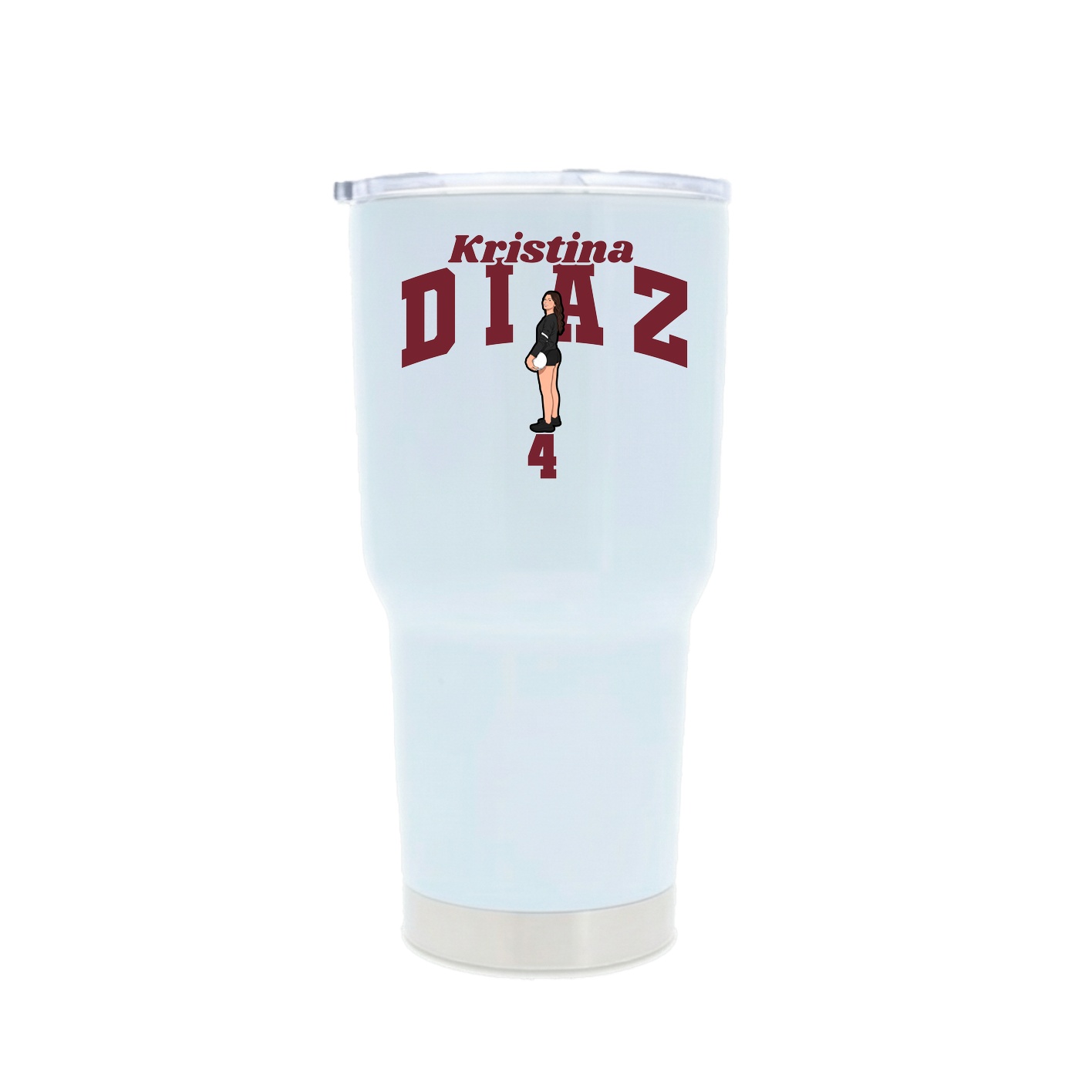 30oz Stainless Steel Tumbler — Signature Arch in White