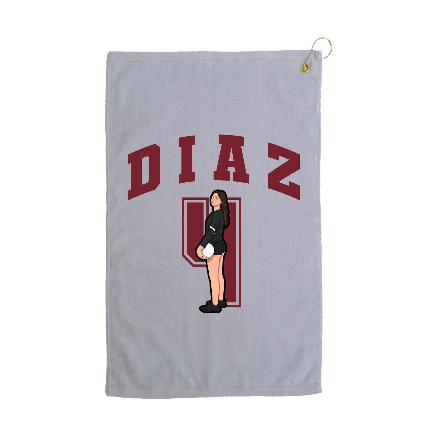 Golf Towel — Number in Grey