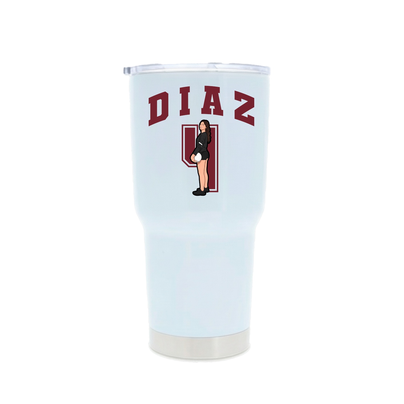 30oz Stainless Steel Tumbler — Number in White