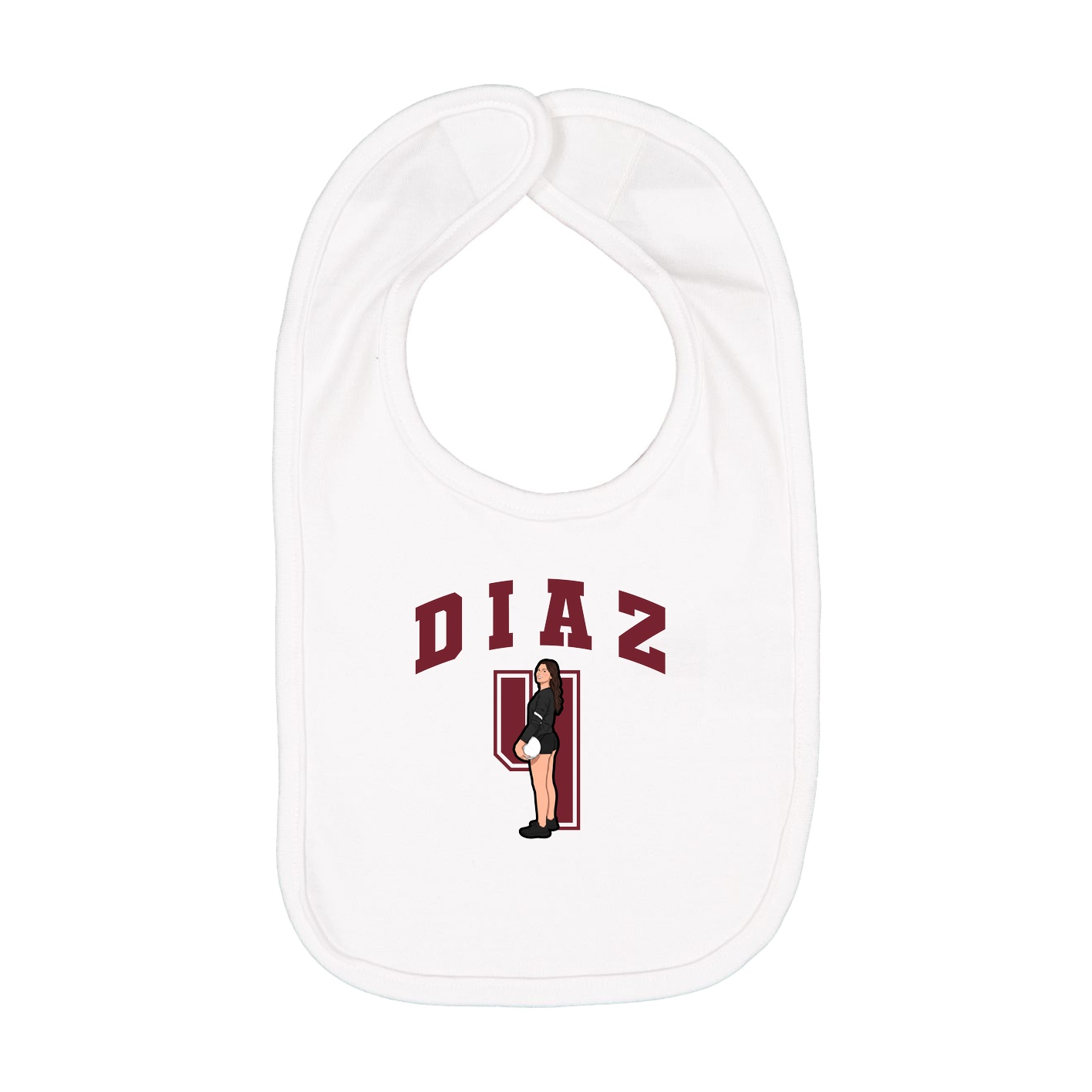 Infant Bib — Number in White