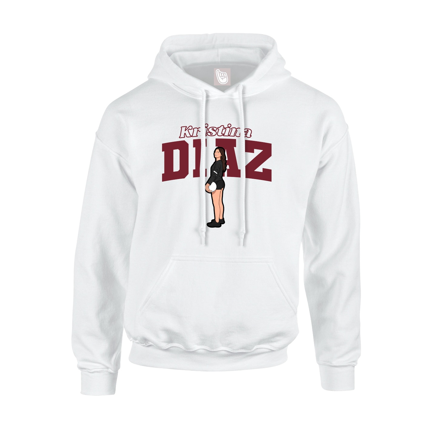 Hoodie — Name Arch in White