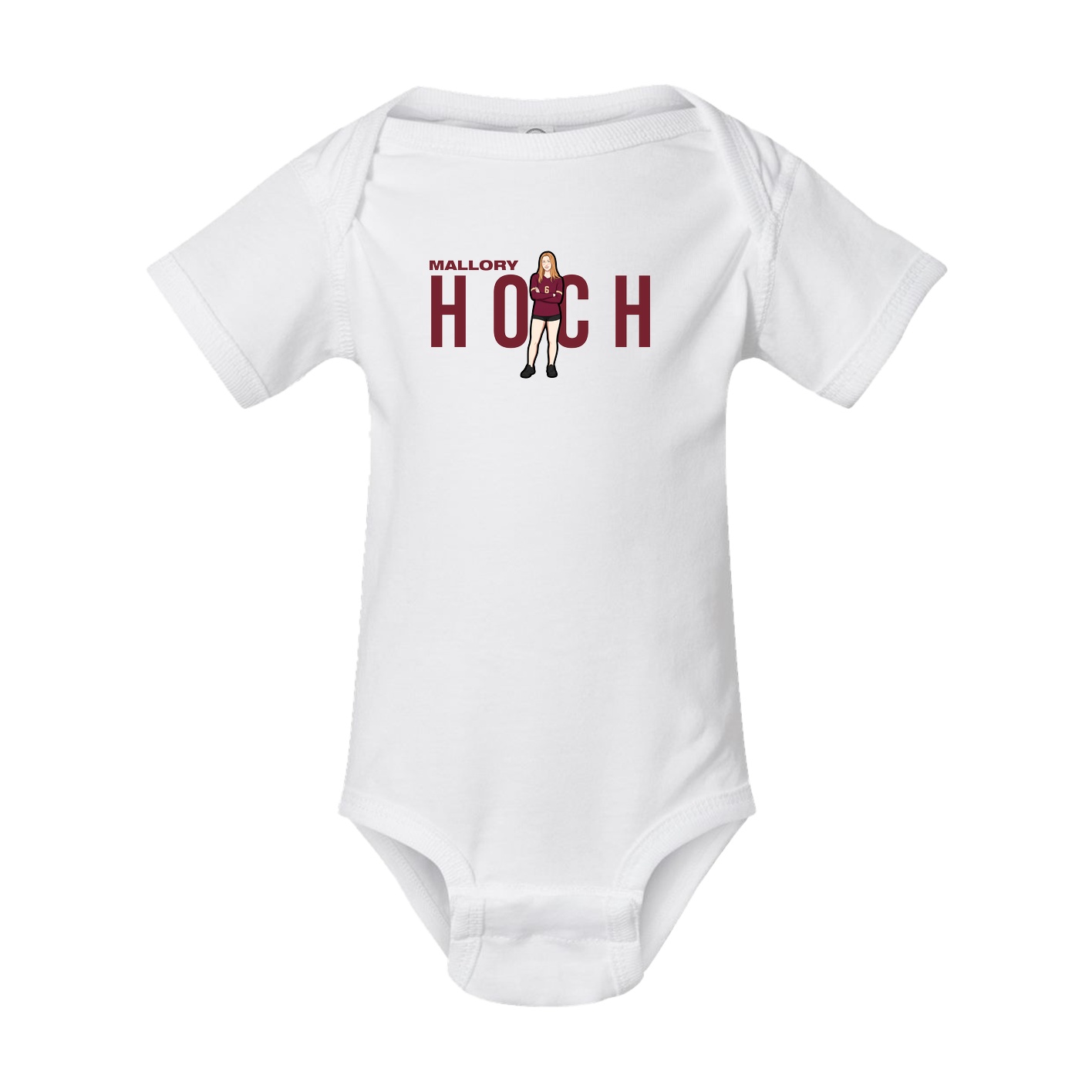 Baby Onesie — Player Name in White
