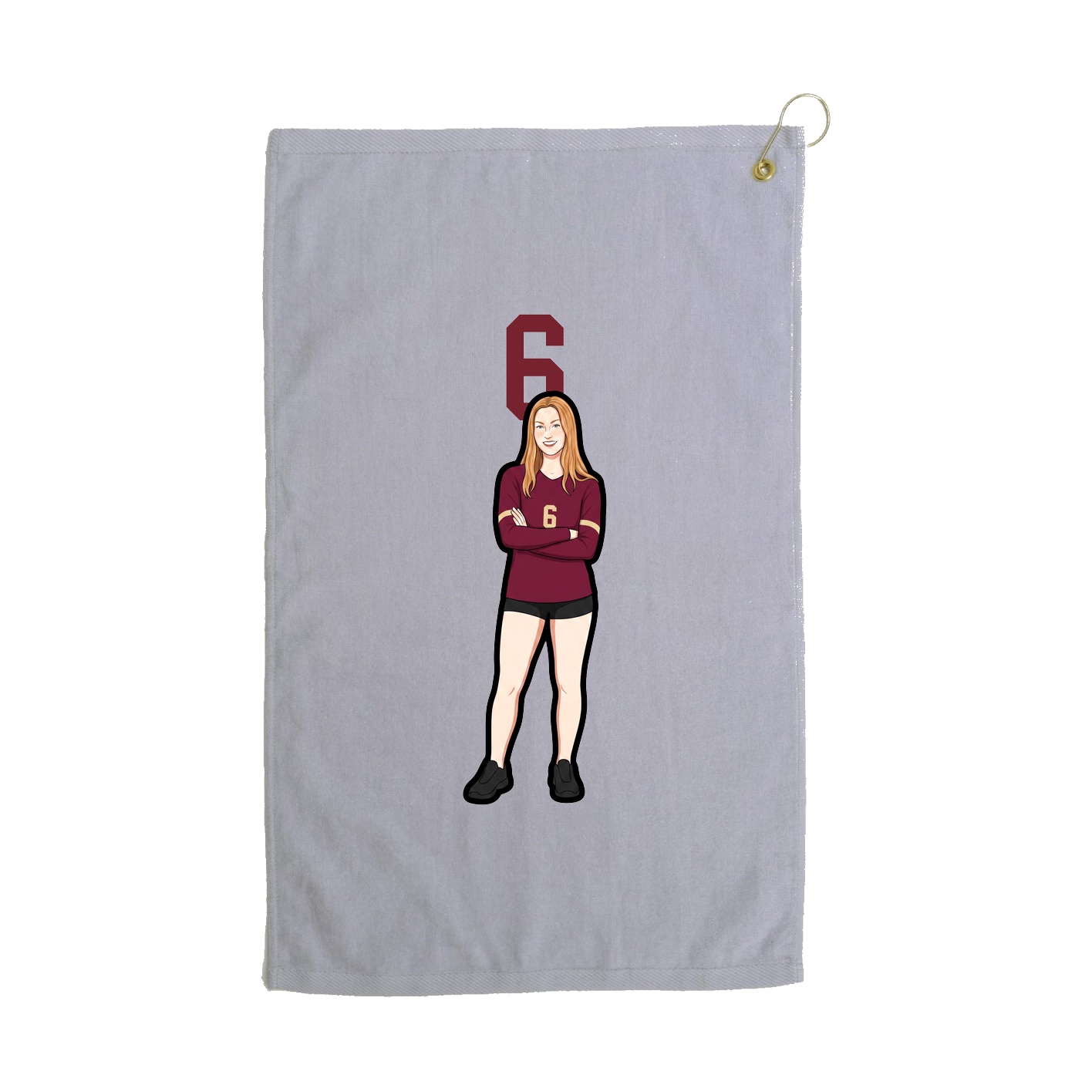 Golf Towel — Number Top in Grey
