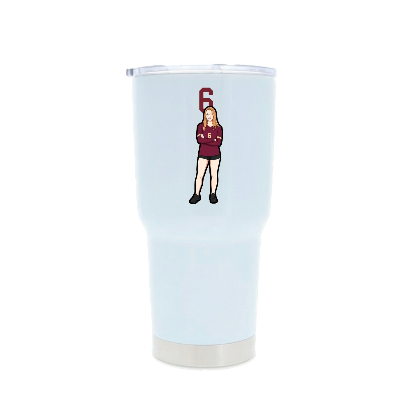 30oz Stainless Steel Tumbler — Number Top in White
