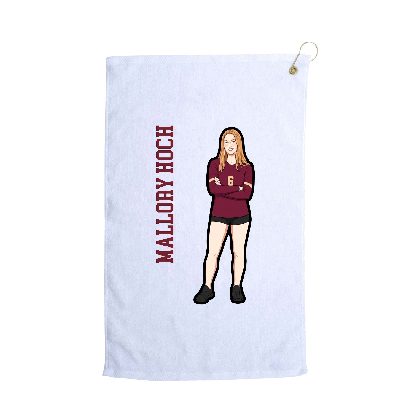 Golf Towel — Name Vertical in White