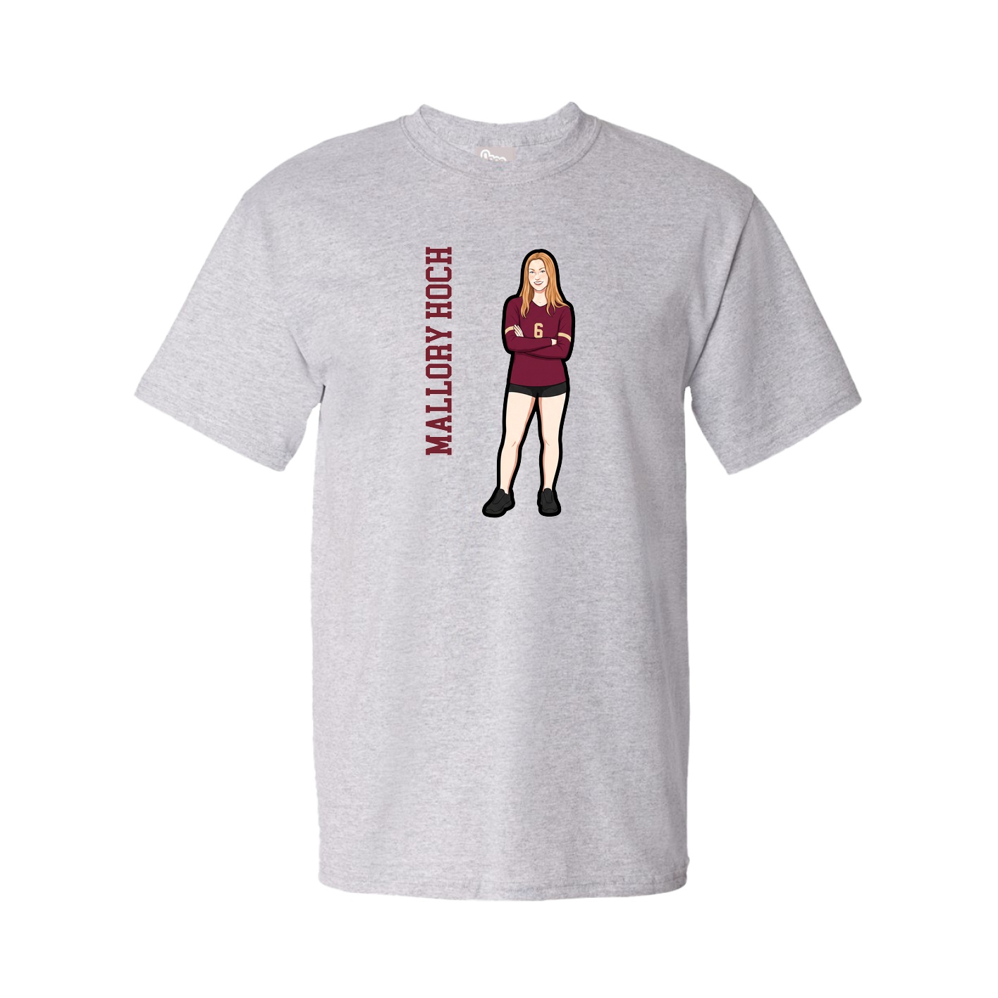 Tee — Name Vertical in Grey