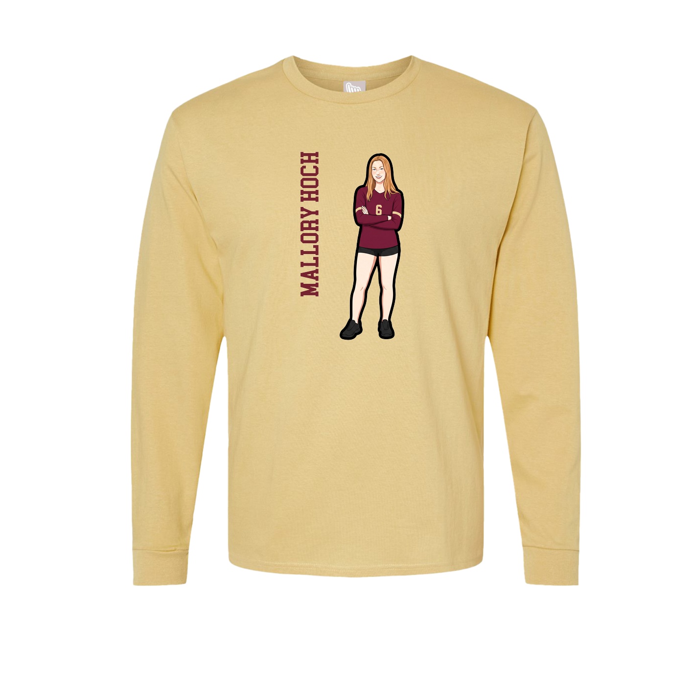 Long Sleeve Tee — Name Vertical in Vegas Gold