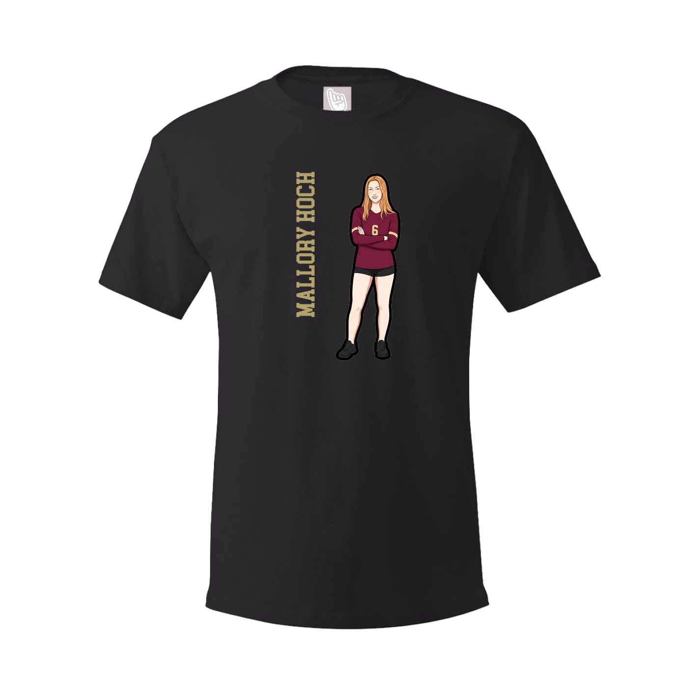 Youth Tee — Name Vertical in Black
