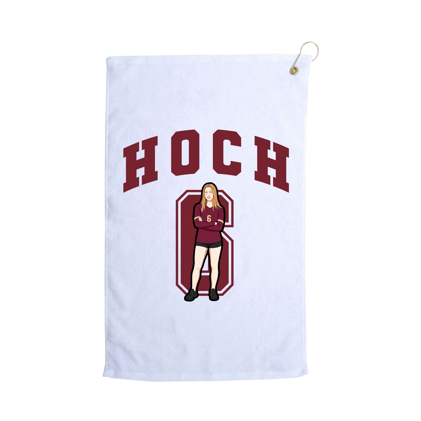 Golf Towel — Number in White