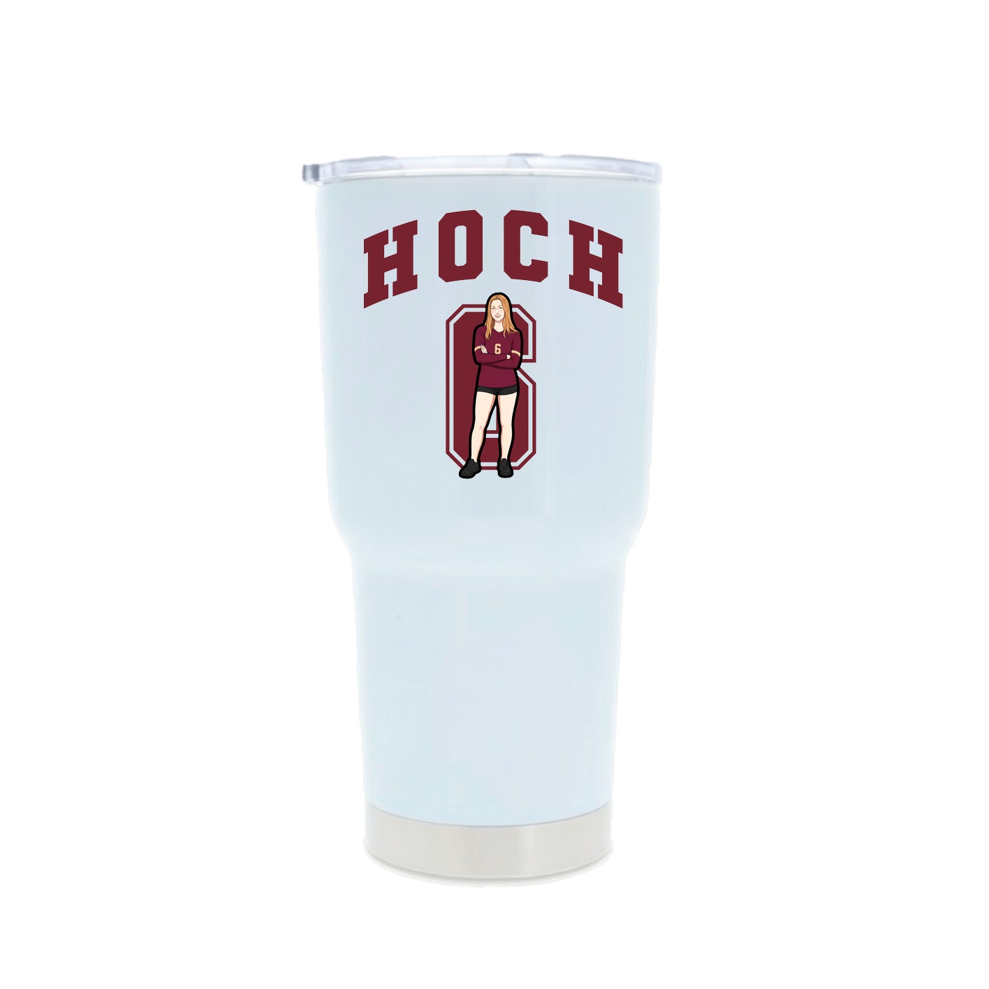 30oz Stainless Steel Tumbler — Number in White