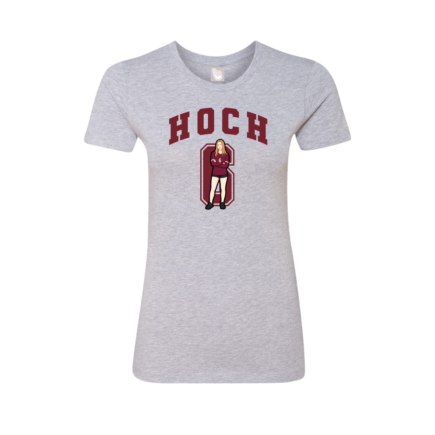 Fitted Women's Tee — Number in Grey