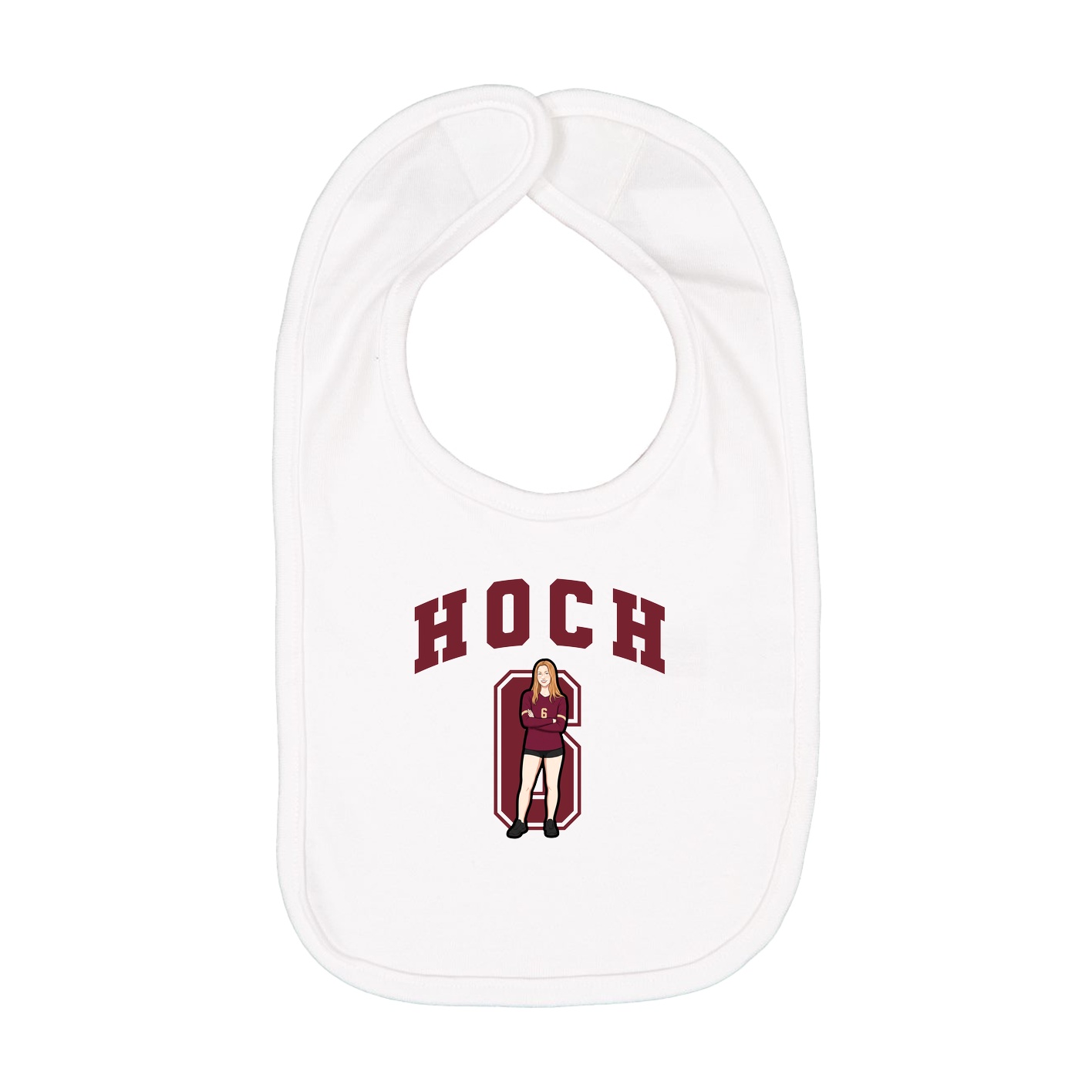 Infant Bib — Number in White