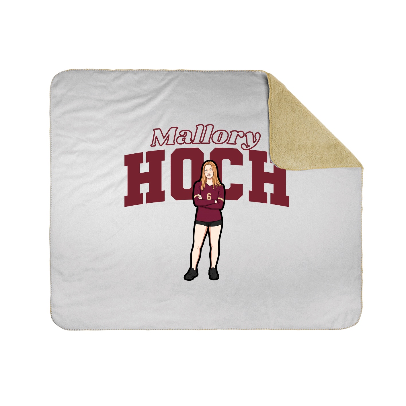 Throw Blanket — Name Arch in White