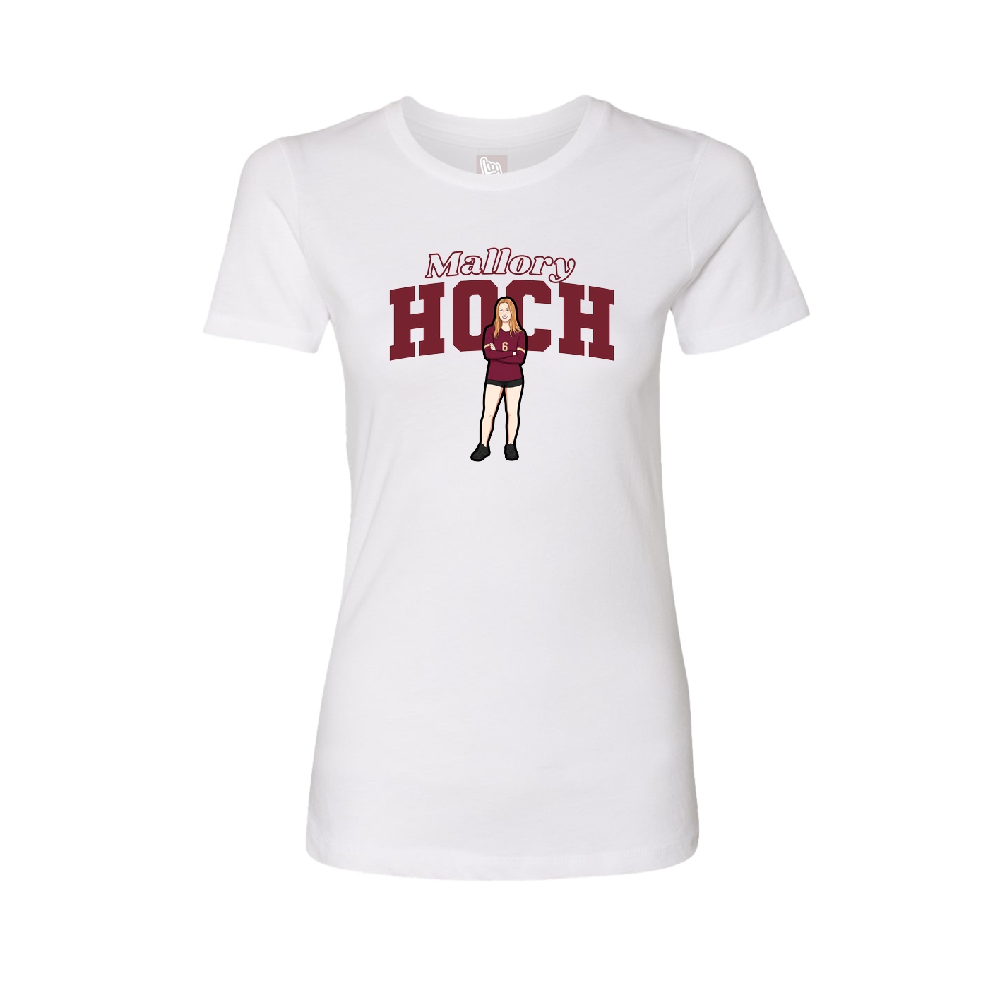 Fitted Women's Tee — Name Arch in White