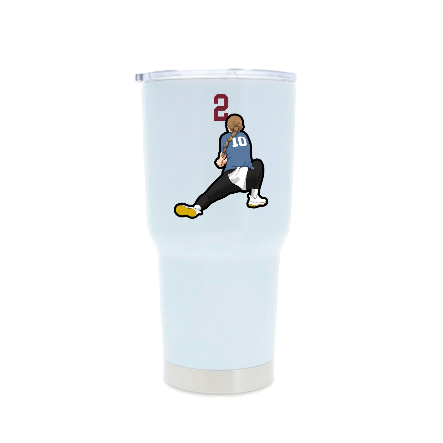 30oz Stainless Steel Tumbler — Number Top in White