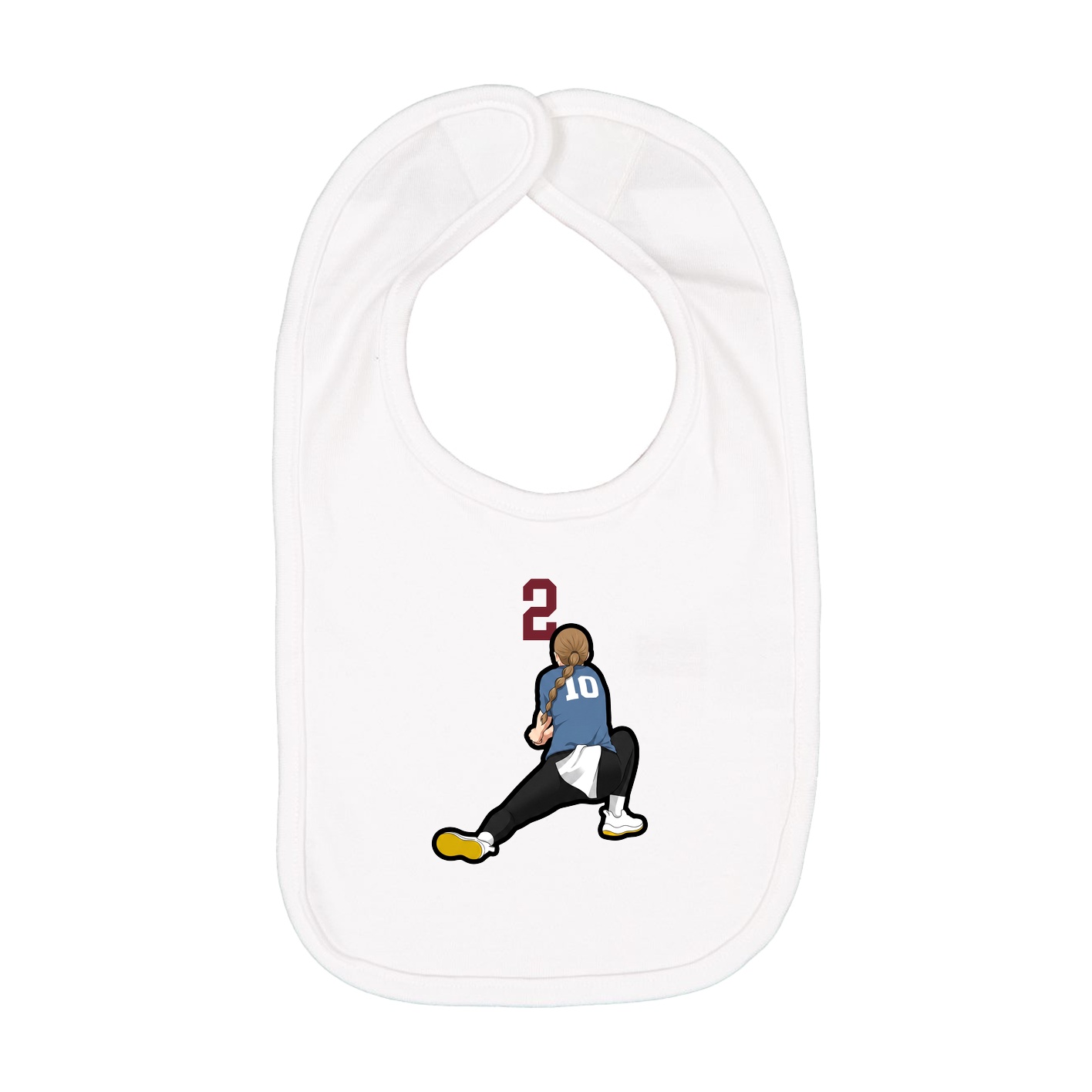 Infant Bib — Number Top in White