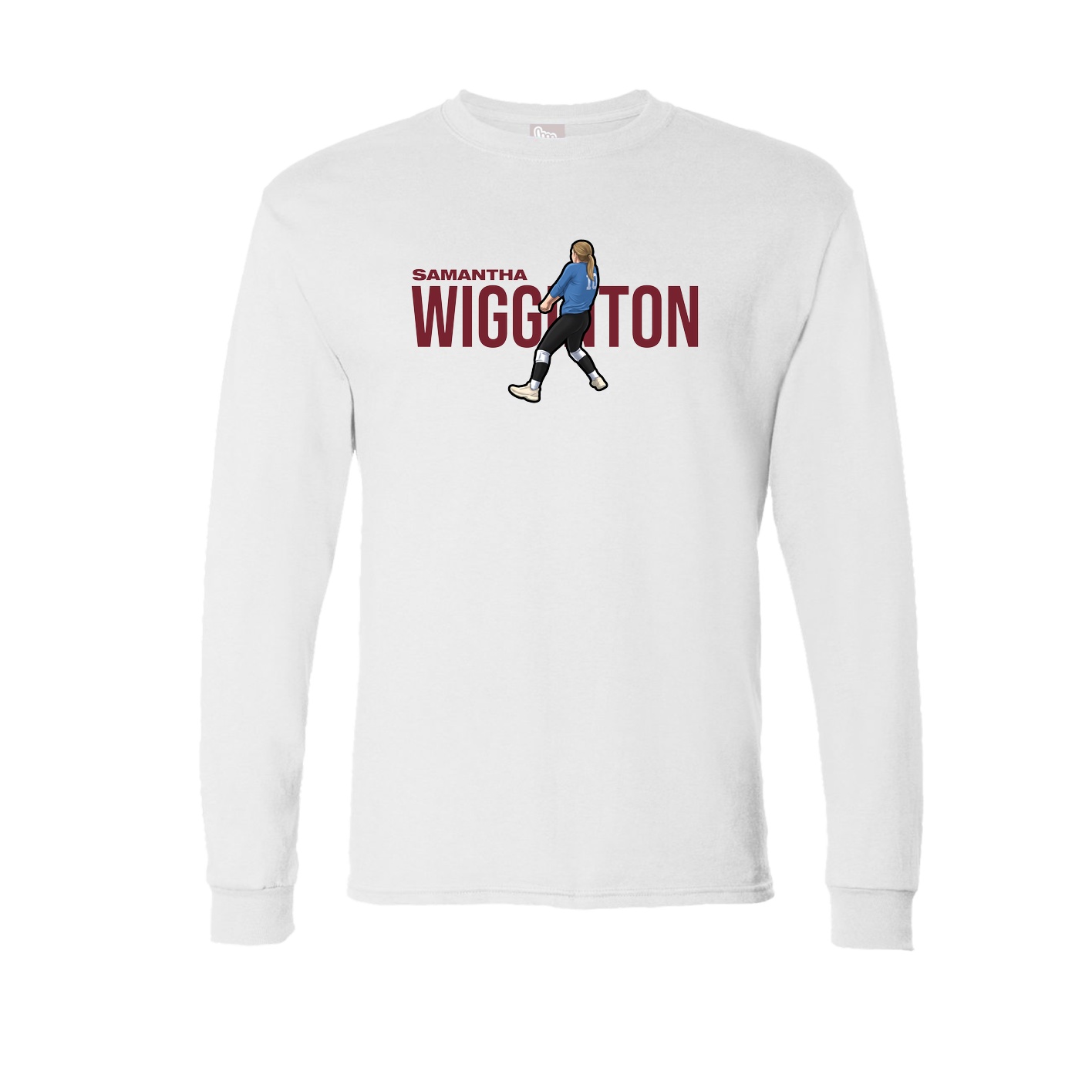 Long Sleeve Tee — Player Name in White