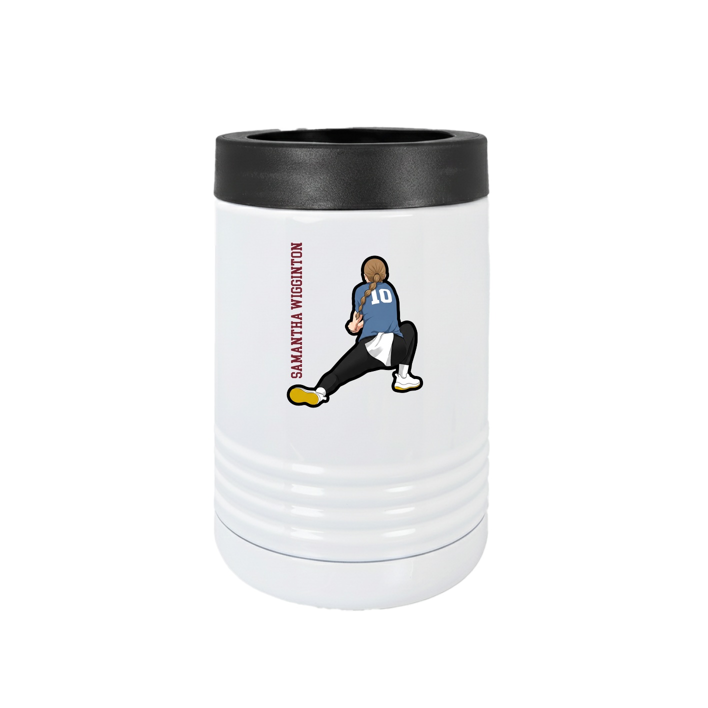 Beverage Holder — Name Vertical in White