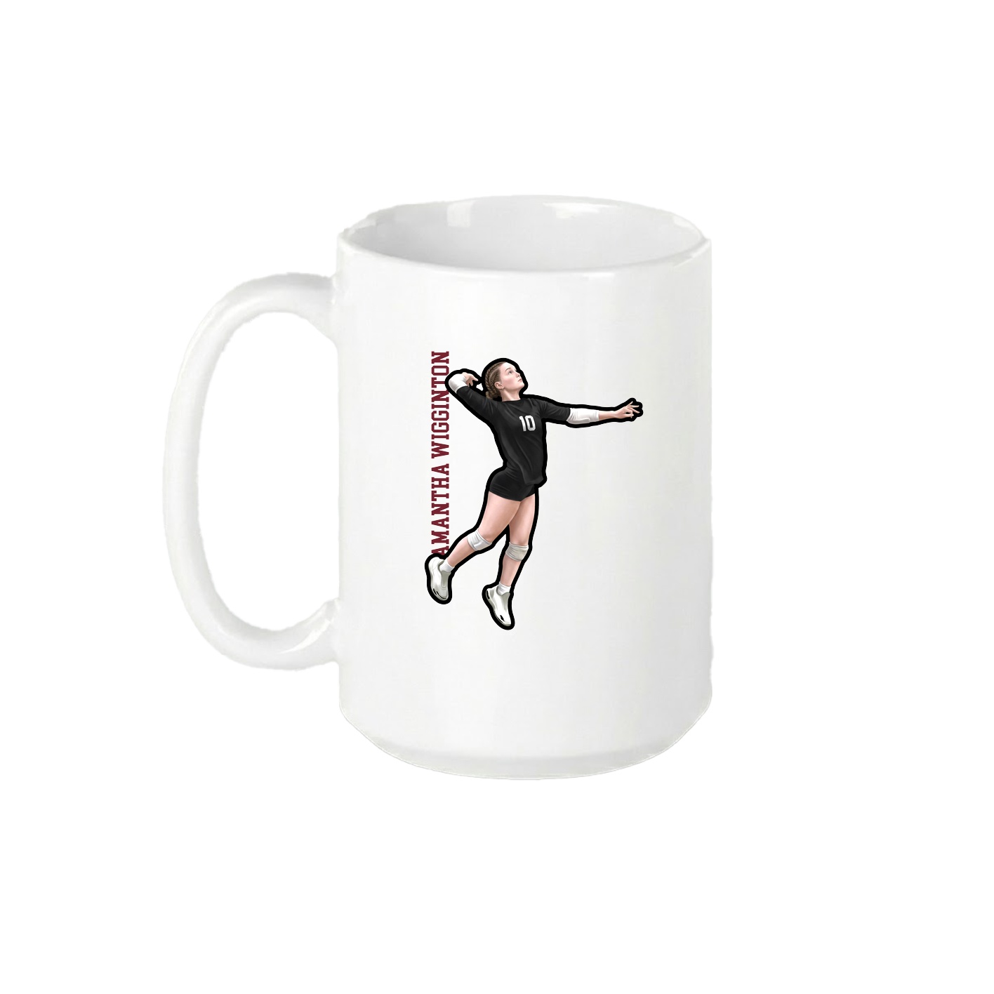 15oz Coffee Mug — Name Vertical in White