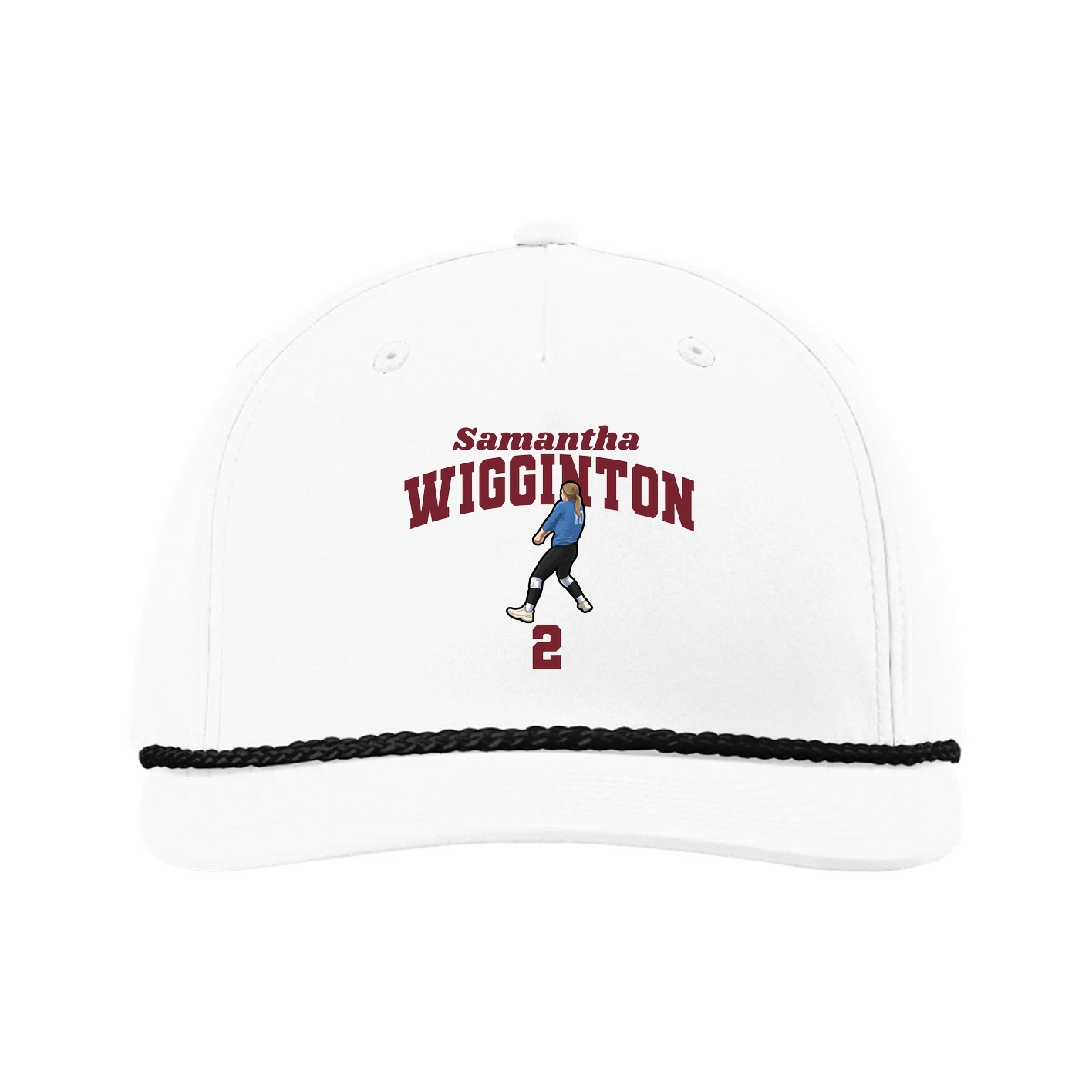 Five-Panel Classic Rope Cap — Signature Arch in White