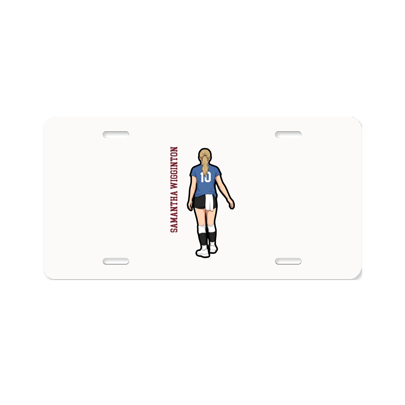 License Plate — Name Vertical in Classic