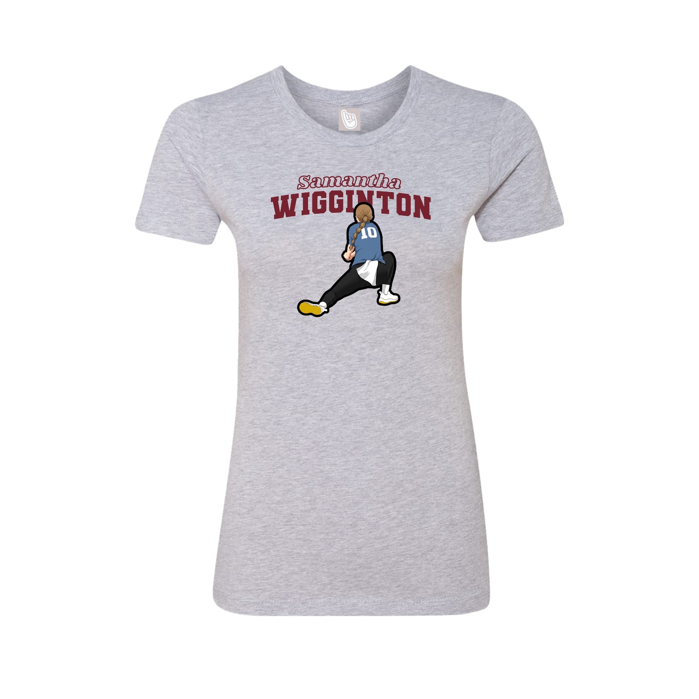 Fitted Women's Tee — Name Arch in Grey