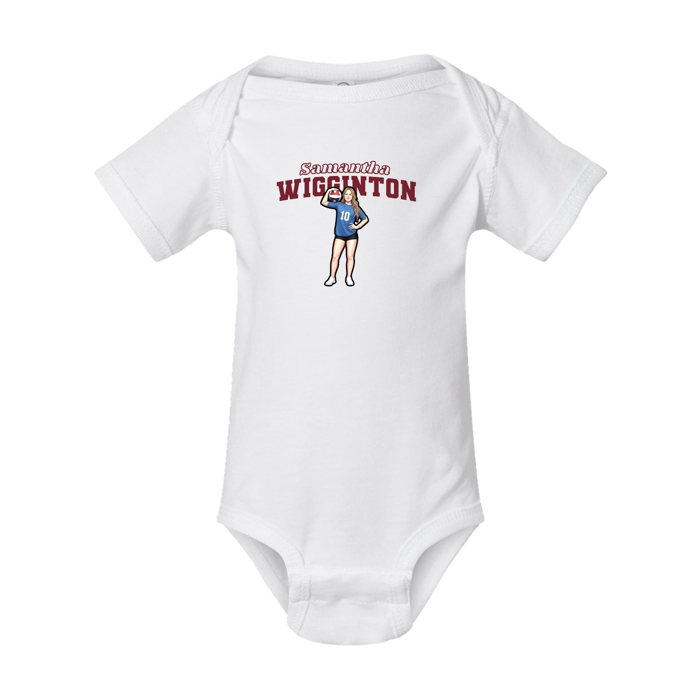 Baby Onesie — Name Arch in White