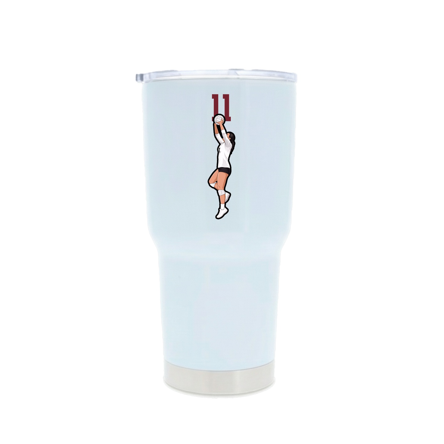 30oz Stainless Steel Tumbler — Number Top in White