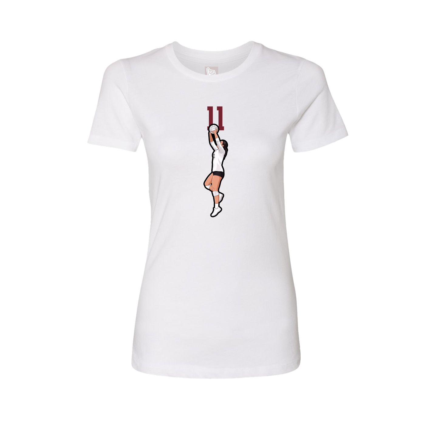 Fitted Women's Tee — Number Top in White