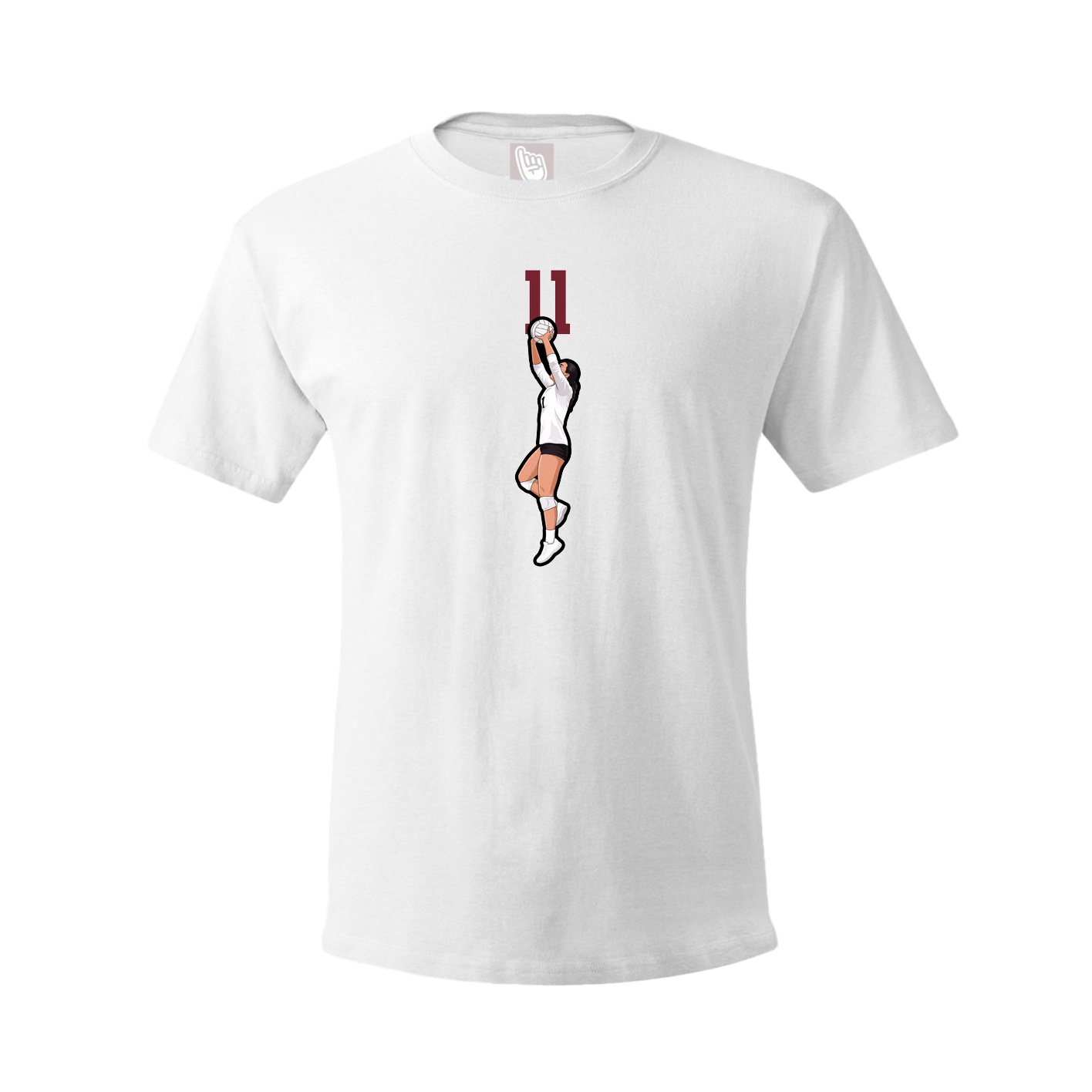 Youth Tee — Number Top in White