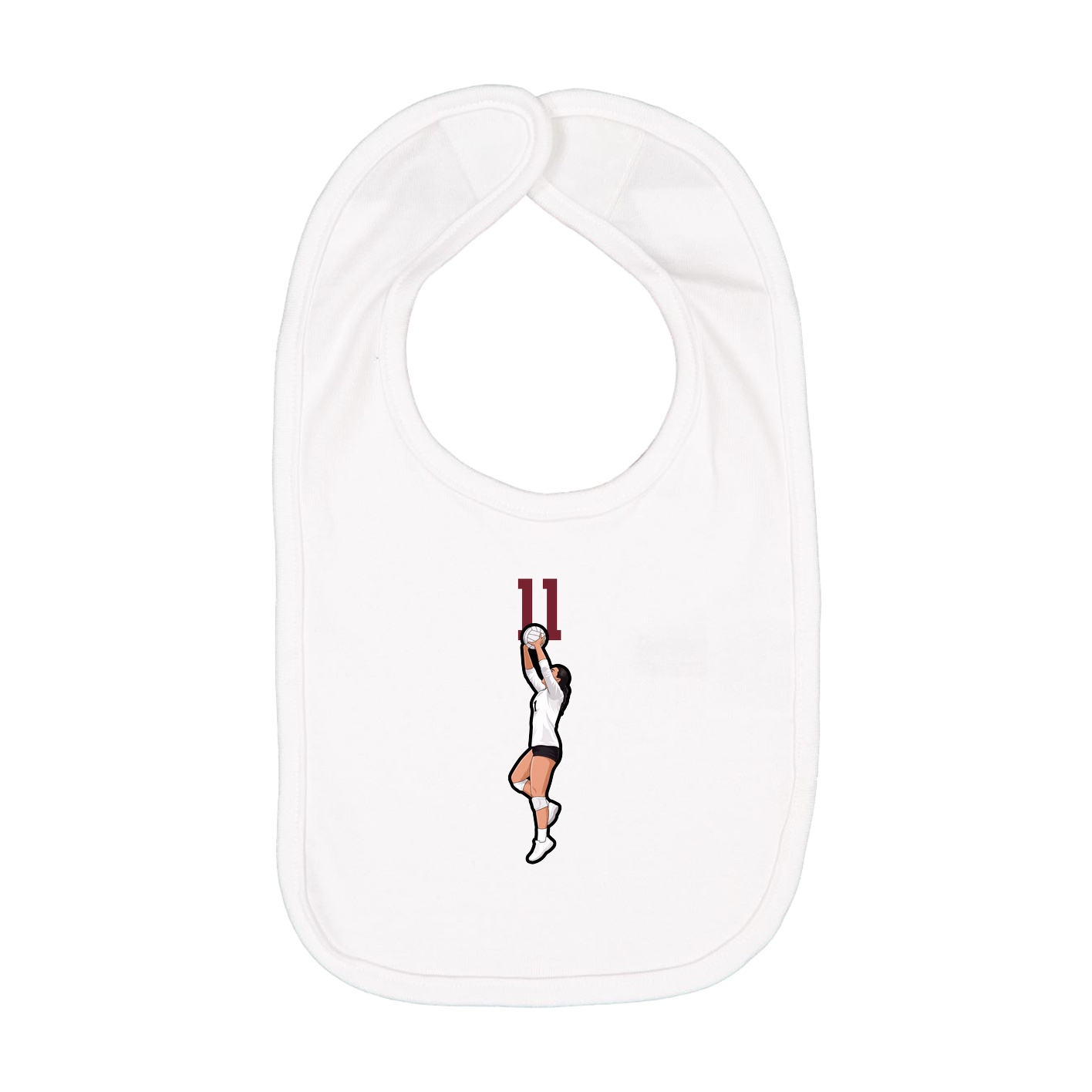Infant Bib — Number Top in White