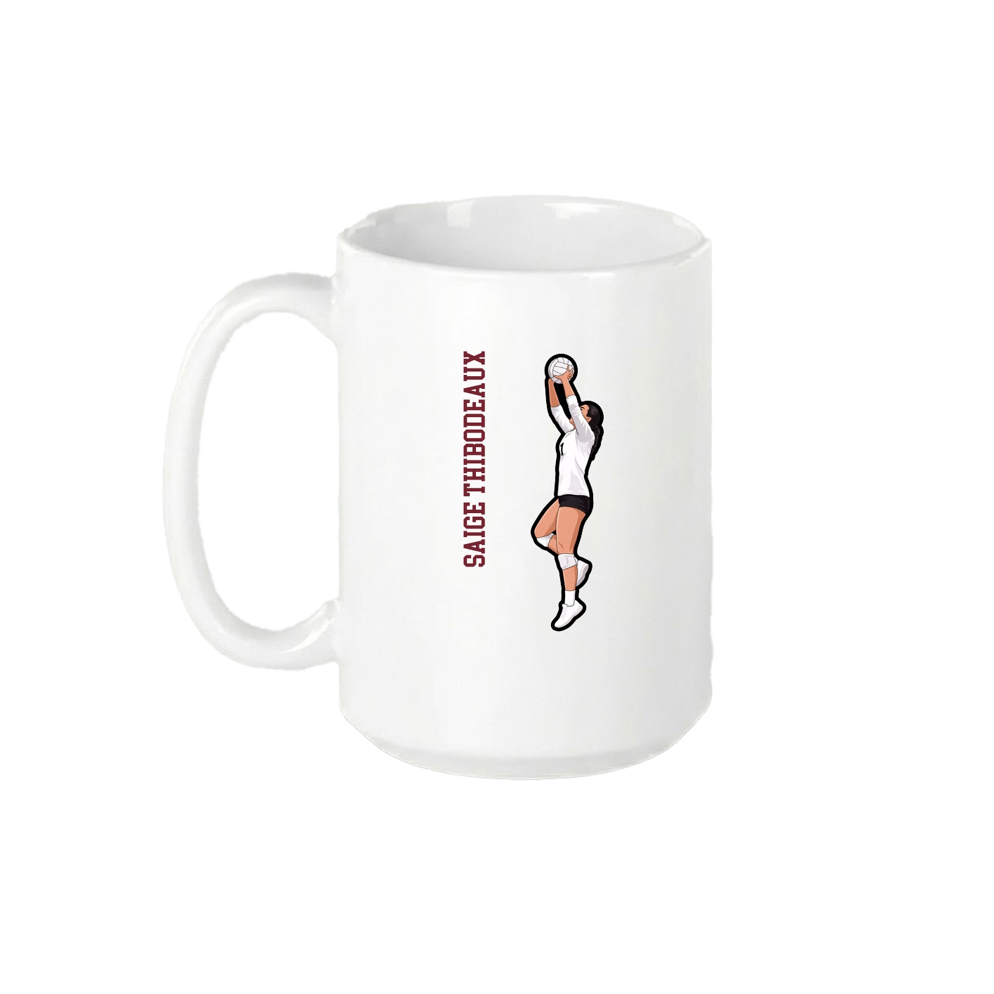 15oz Coffee Mug — Name Vertical in White