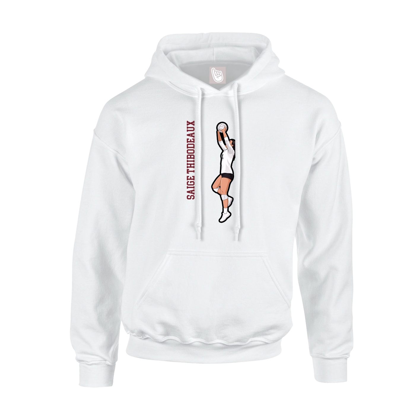 Youth Hoodie — Name Vertical in White