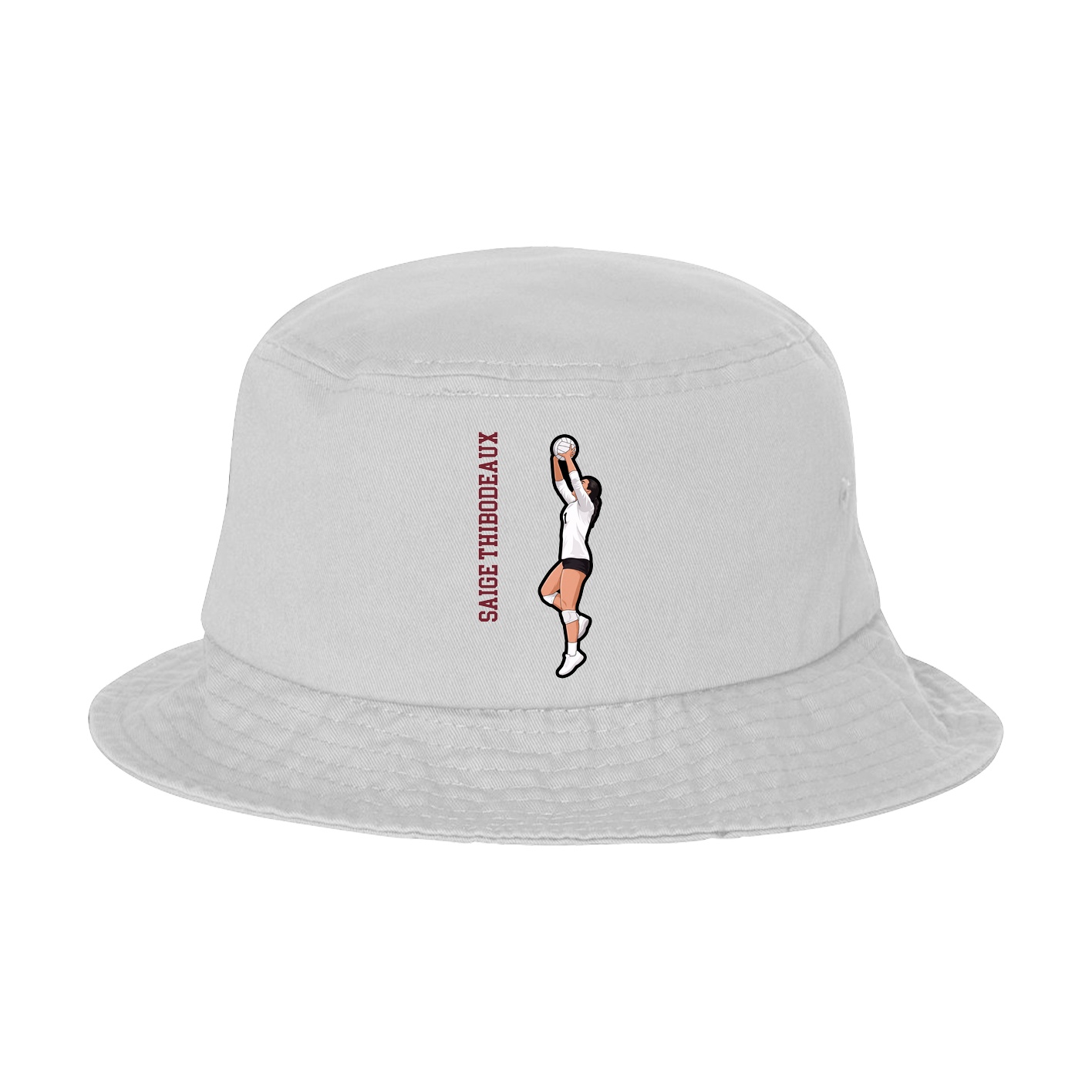 Bucket Cap — Name Vertical in White