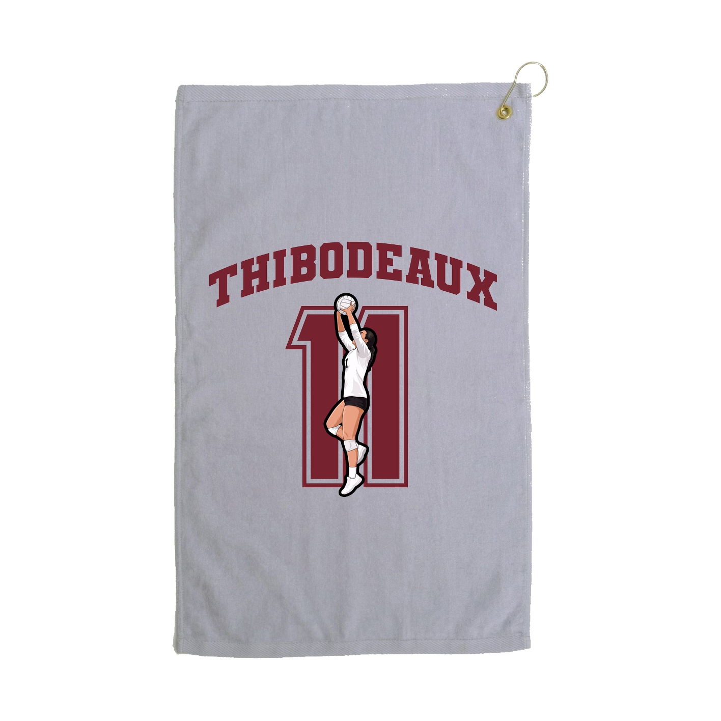 Golf Towel — Number in Grey