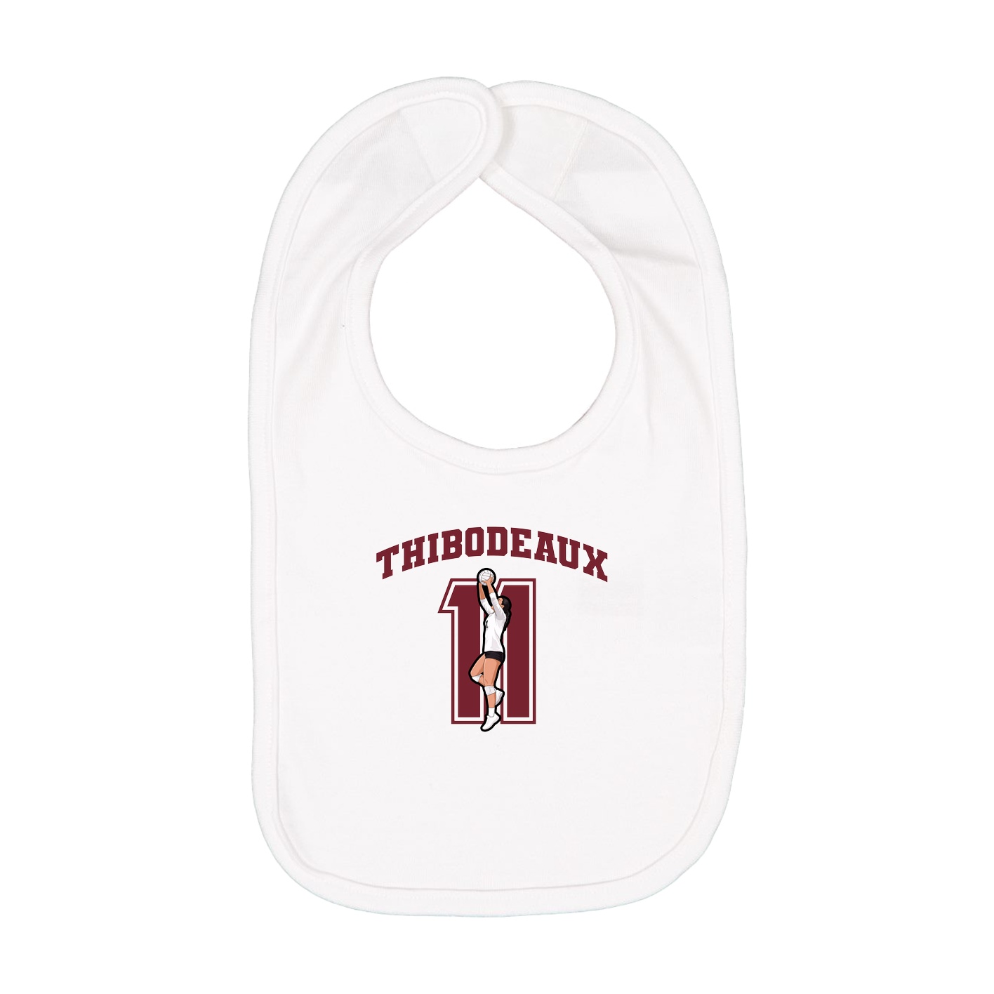 Infant Bib — Number in White