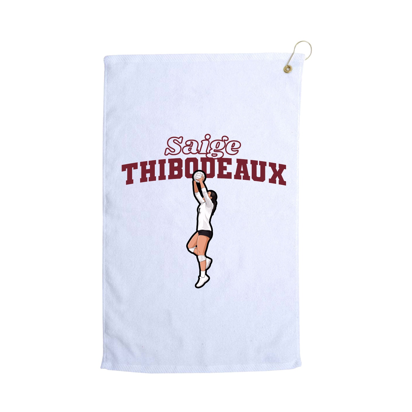 Golf Towel — Name Arch in White