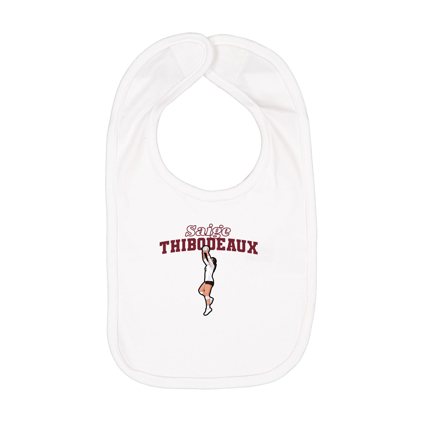 Infant Bib — Name Arch in White