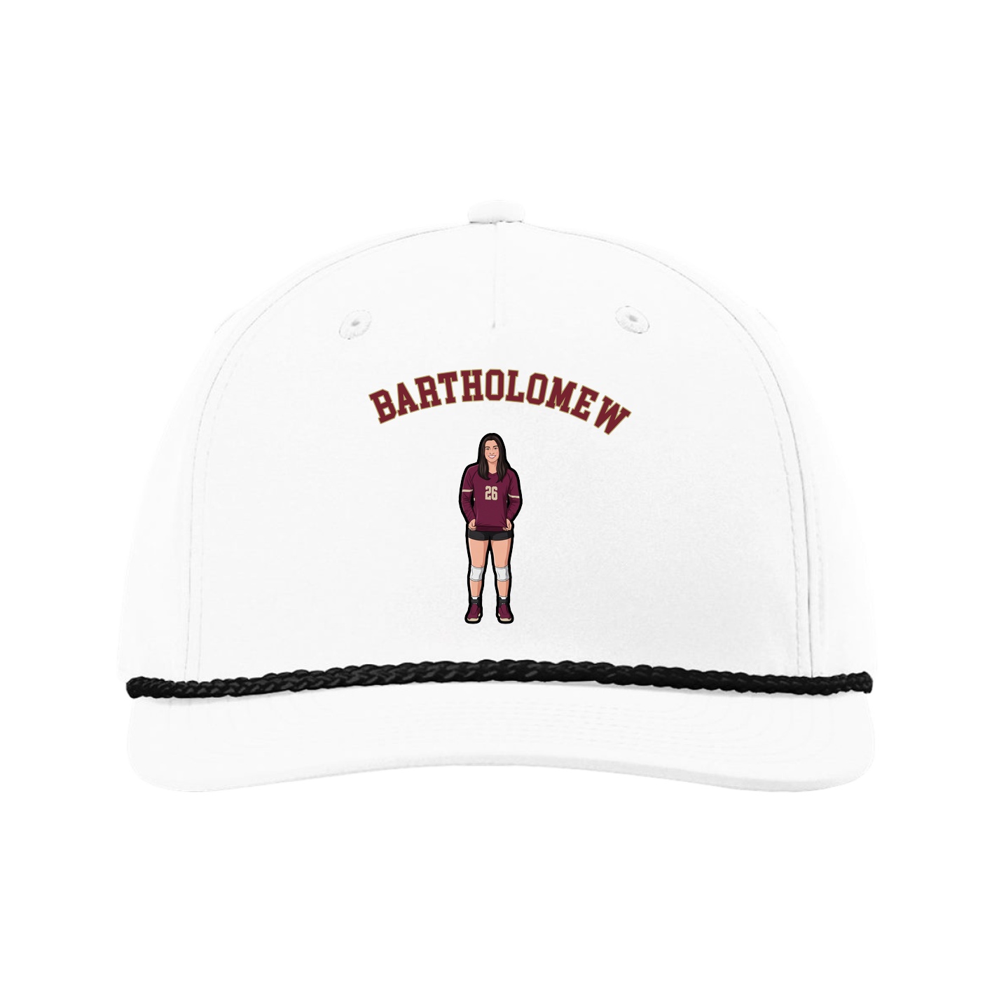 Five-Panel Classic Rope Cap — Shirsey Arch in White
