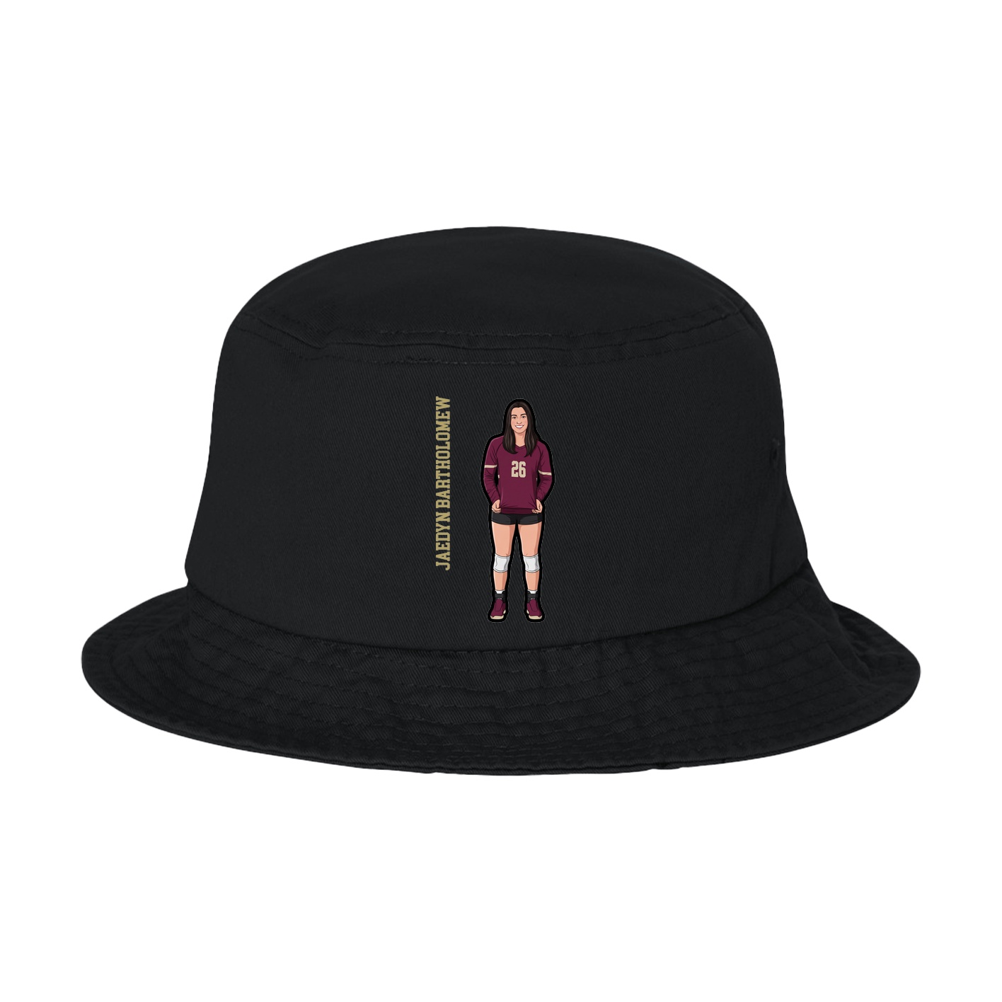 Bucket Cap — Name Vertical in Black