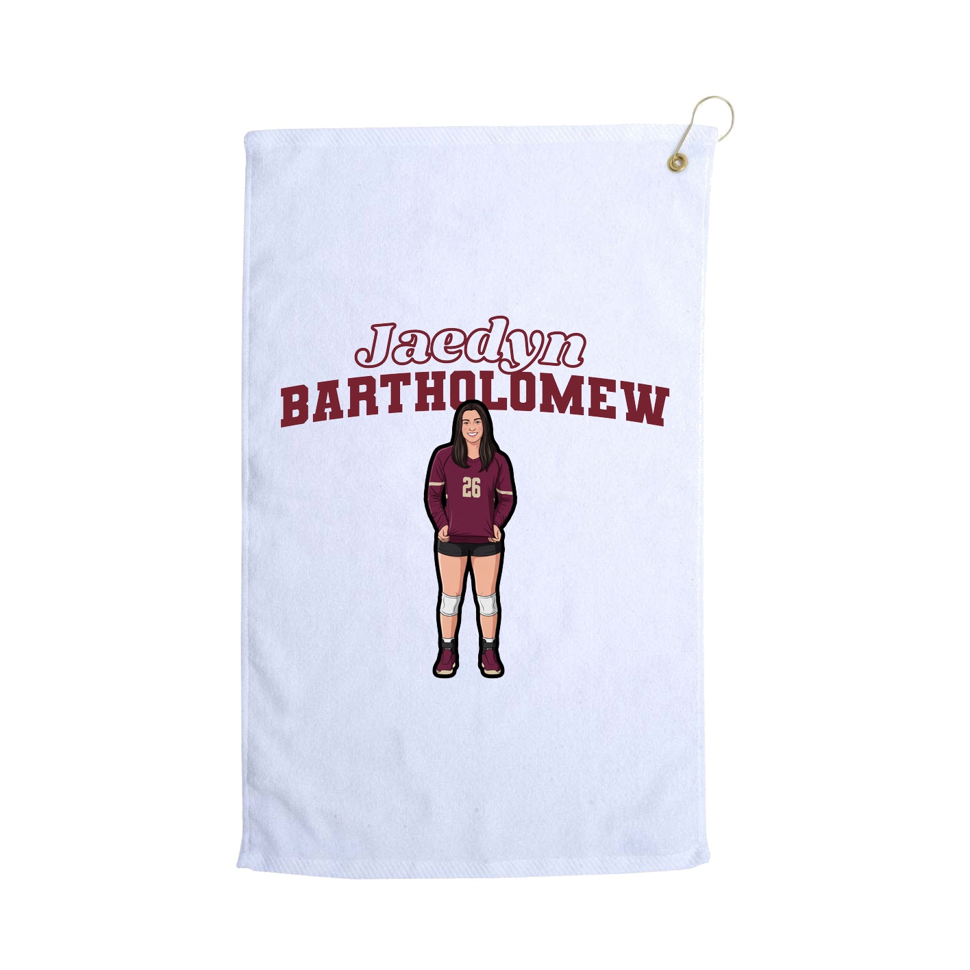 Golf Towel — Name Arch in White