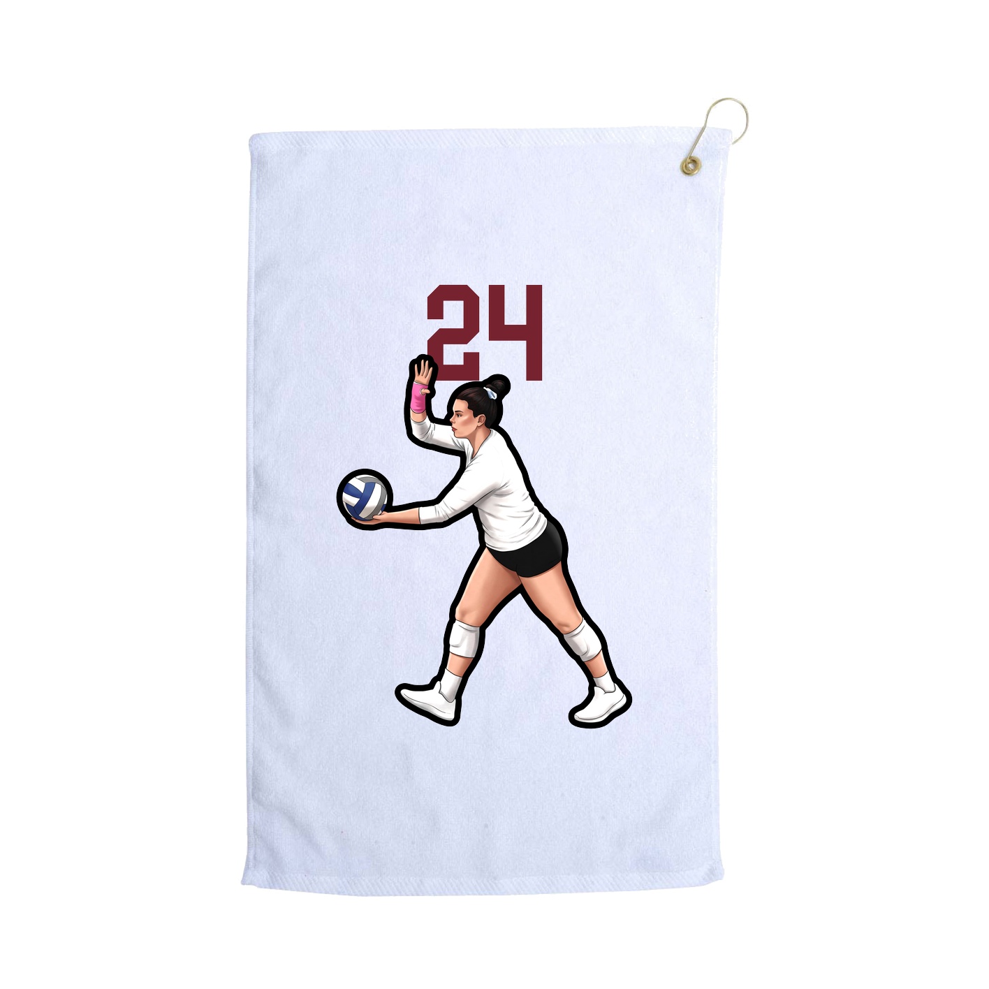 Golf Towel — Number Top in White