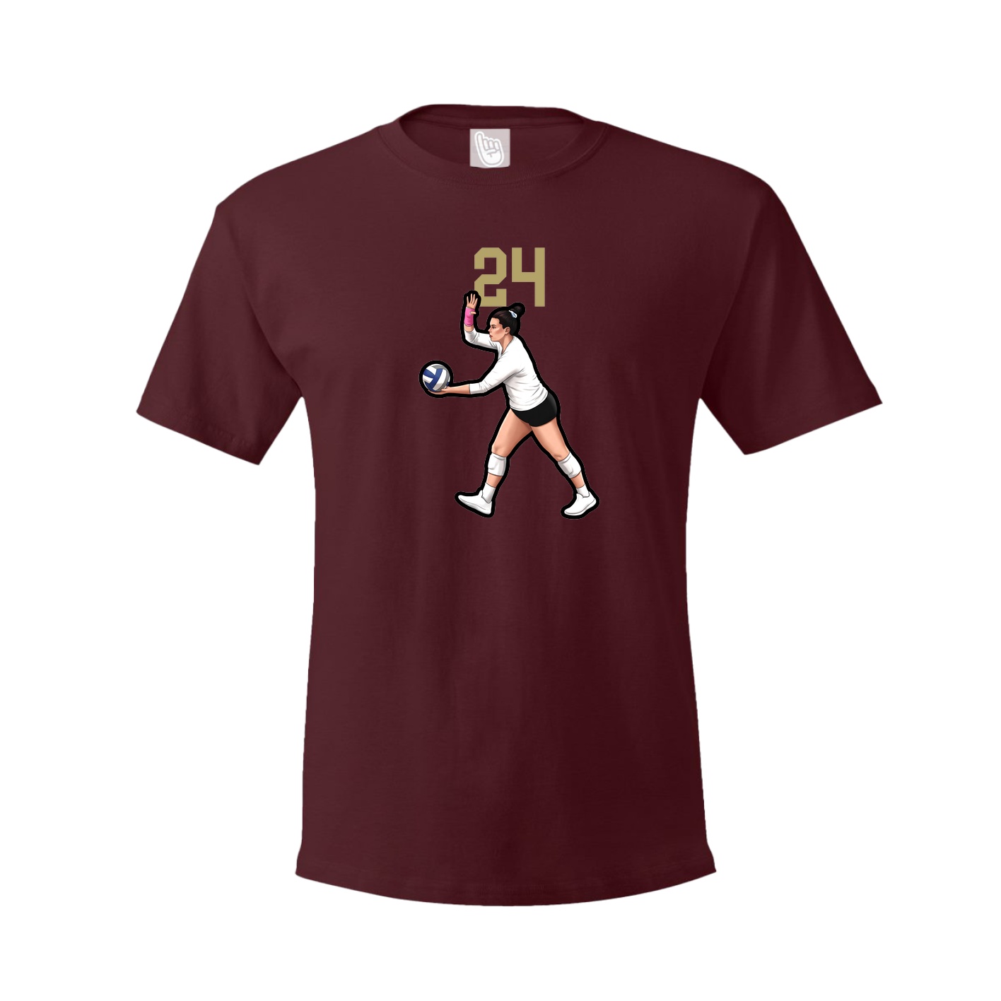 Tee — Number Top in Maroon