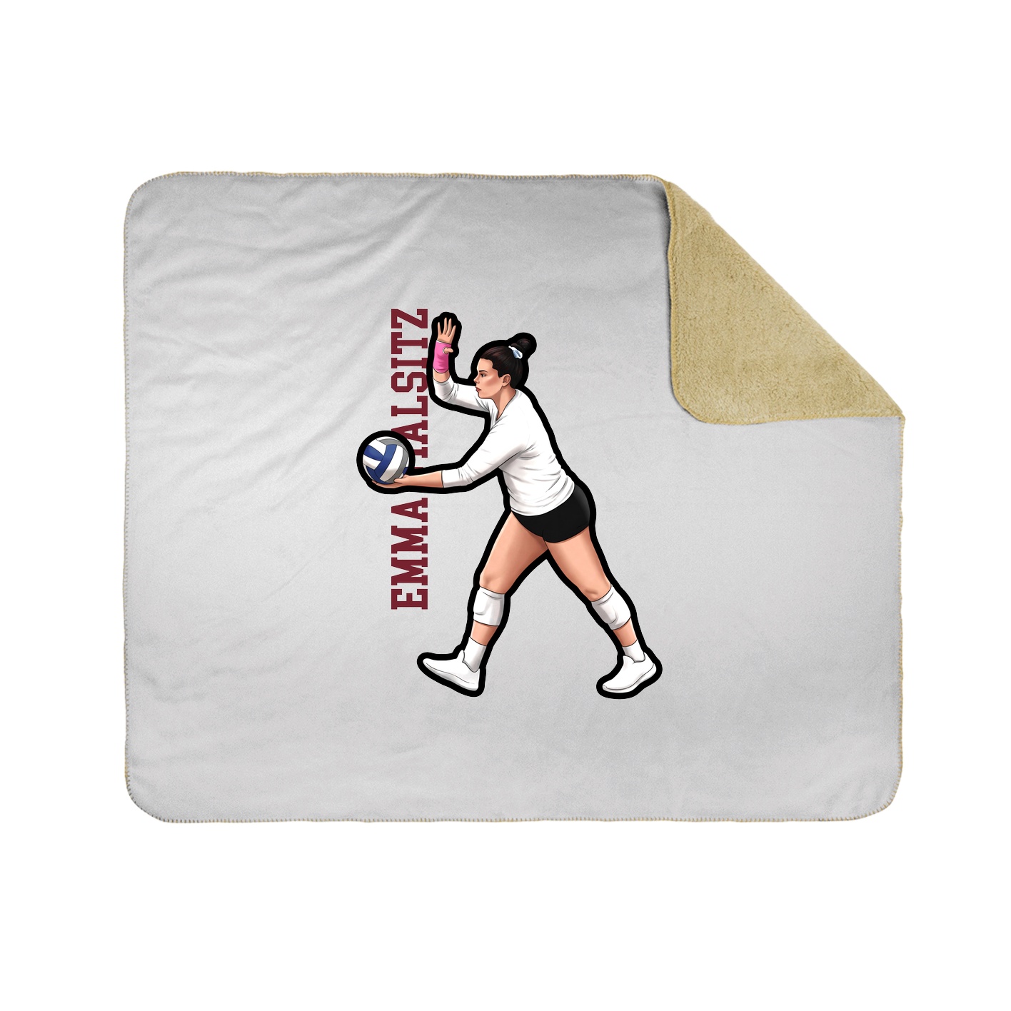 Throw Blanket — Name Vertical in White
