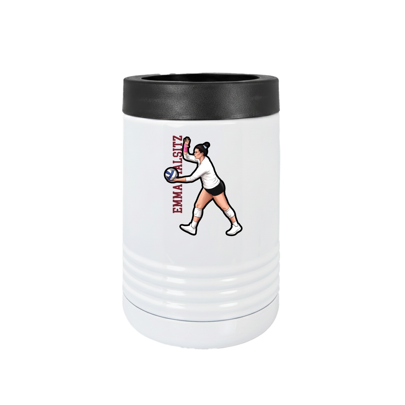Beverage Holder — Name Vertical in White