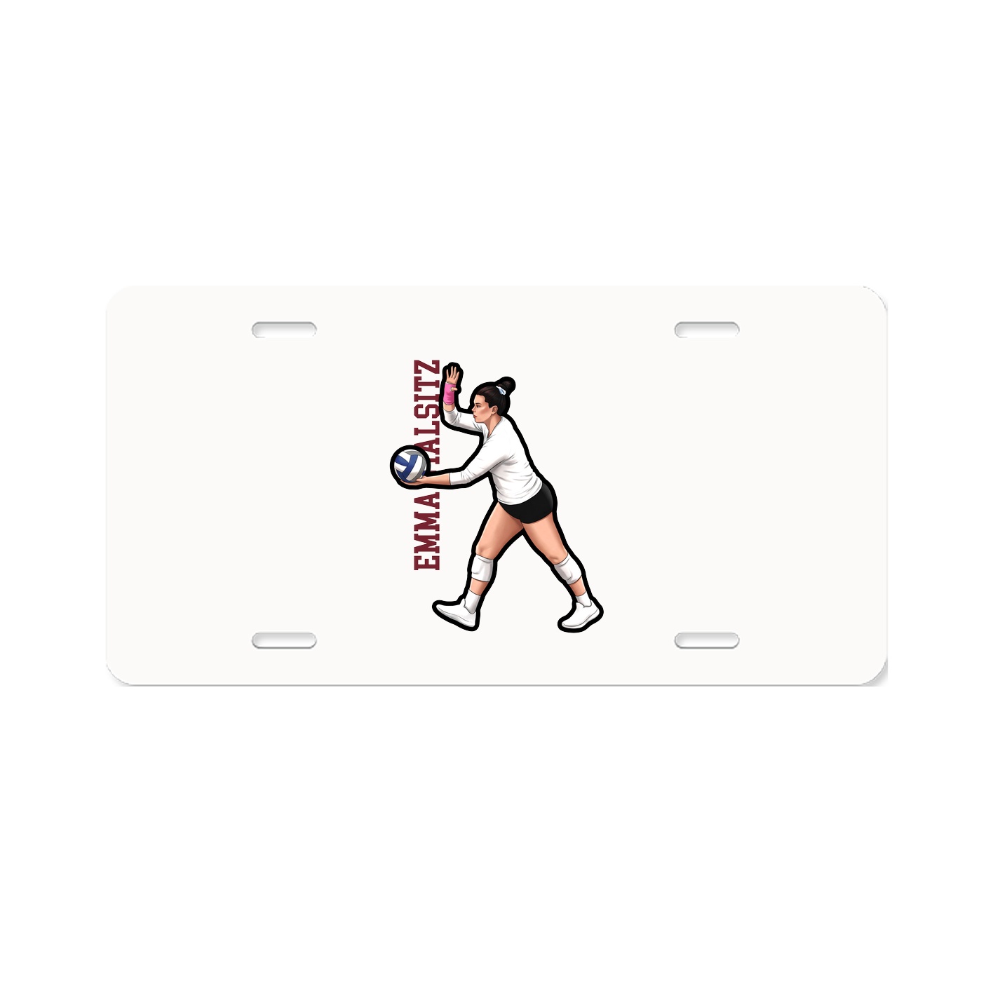 License Plate — Name Vertical in Classic