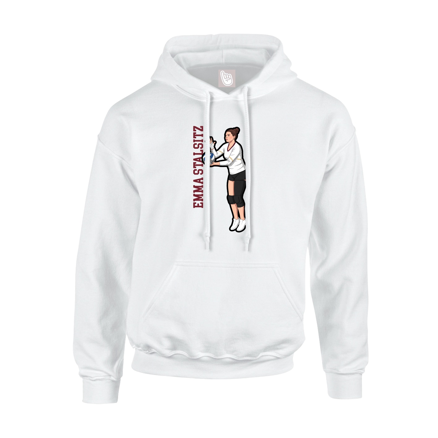 Youth Hoodie — Name Vertical in White